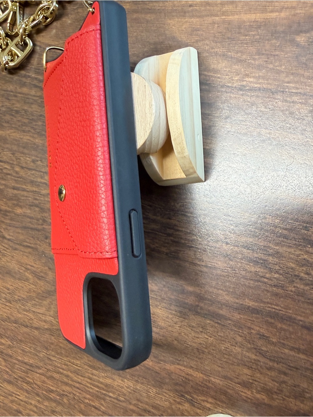 Bandolier Hailey Case for iPhone 14 in Red/Gold with Isla Wristlet - Picture 9 of 15